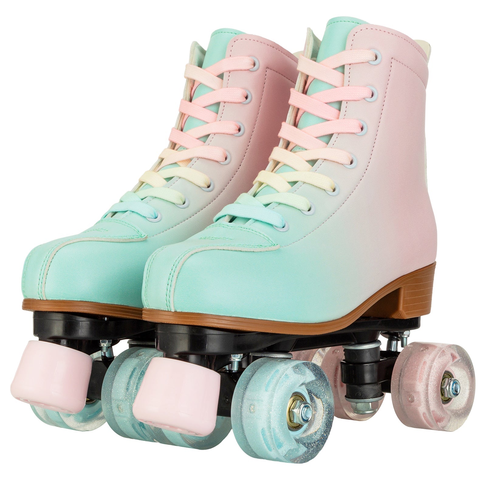 Women Double Row Roller Skates PU Leather Roller Skates Skating Shoes Inline 4 Wheels Sneakers Outdoor Children's Skate Shoes - silverfoxgoods